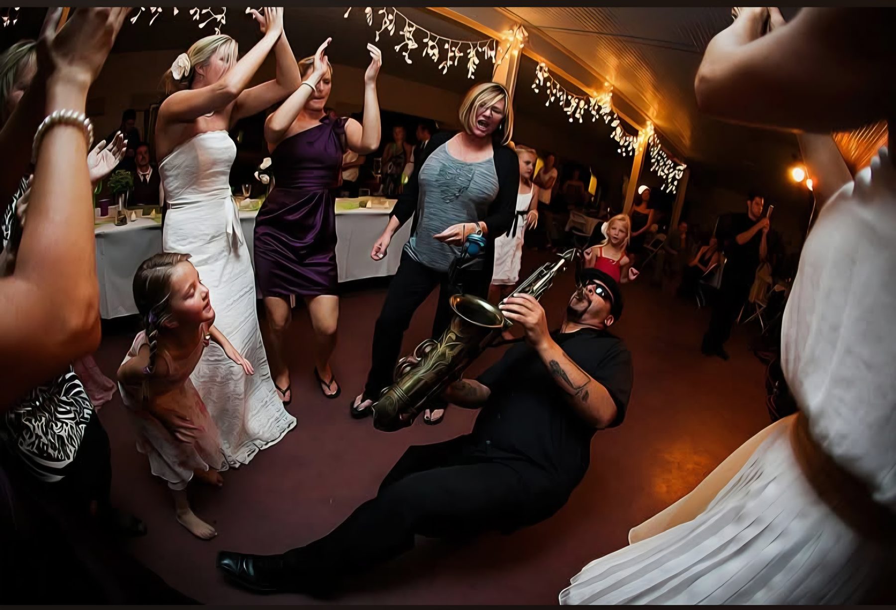 Little Moses Jones, Denver wedding band and destination wedding band, performing at a wedding reception